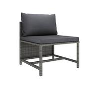 Middenbank sectioneel met kussens poly rattan grijs313494