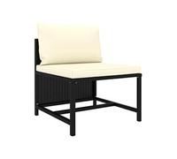 Middenbank sectioneel met kussens poly rattan zwart313508