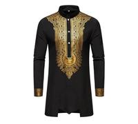 Middle East Thobe avec pantalon - Hommes musulmans à manches longues - Caftan Dubaï Arab - Caftan - Costume islamique - Costume africain - Costume vintage classique, O Noir., M