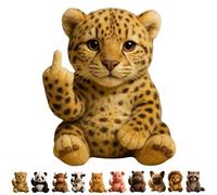 Middle Finger Plush Animal Toy,Attitude Animal, Highland Cow,Funny Soft Finger Animals,Stress Relief Decor Gift,Unique Gifts for Home Office Decor-B