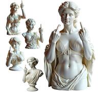 Middle Finger Statue - Bold Greek Goddess Aphrodite Resin Figure, Roman Style Venus Bust Sculpture with Style E 1 Piece
