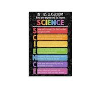 Middle School Science Decor Bundle: Colorful Periodic Table & Inspirational Scientist Posters for Classroom Walls(Framed,12x18inch(30x45cm))