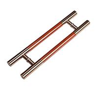 Middle Solid Wood Push Pull Bar Handle,Modern Sliding Door Pull Handle Hardware, Living Room Stairs Barn, Large Stainless Steel Door Handle(Rose Gold,80cm/31.4in)
