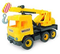 MIDDLE TRUCK Grue jaune et noire en carton d'exposition