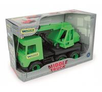 MIDDLE TRUCK Grue verte et noire en carton d'exposition