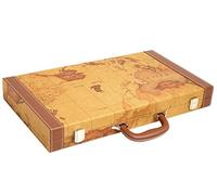 Middleton Games Jeu de Backgammon Carte du Monde 46 x 53 cm Beige - Coffret Complet