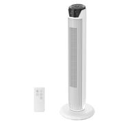 Midea Blanc Ventilateurs colonne avec Télécommande, Oscillation Silencieuse, Ventilateur Puissant, Affichage LED, 3 Modes, Minuterie 7 Heures, Design Intemporel et Élégant,FZ10-17JR