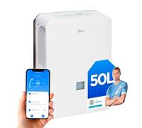 MIDEA Déshumidificateur d air Anti Moisissure intérieur 50 L/Jour | Réservoir amovible 6L, APP/Wifi, Mode Confort, Minuterie 24H | Déshumidificateur industriel de grande capacité jusqu’à 120m²/300 m³