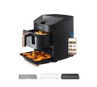 Midea Friteuse à Air 11L Double Zone, 2 Paniers, Antiadhésif, 8 Fonctions, Paniers Compatibles Lave-Vaisselle, Contrôle via Application
