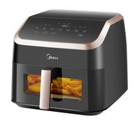 MIDEA Friteuse sans huile avec hublot transparent 8,5 L, 8-en-1, technologie Heatexpress Rapid Air, Max Crisp, revêtement antiadhésif, chauffage flexible + bouton +1 minute, compatible lave-vaisselle