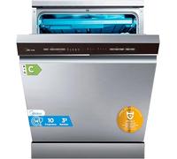 Midea Lave-vaisselle 60 cm + + Inox pour 14 services - Lave-vaisselle libre installation - Compact avec 10 programmes de lavage intégrable - Filtre antibactérien et programmation horaire Nouveau