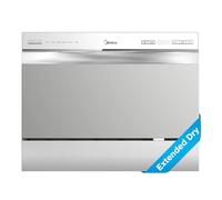 Midea MDC22P2ASS Energy Star Lave-vaisselle portable, 6 réglages de place et 6+2 programmes de lavage. La plupart des cycles de nettoyage, y compris automatique, lourd, normal, délicat, écologique,