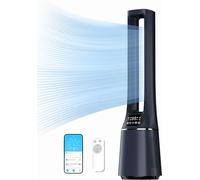 Midea MFP-120i (BL) Ventilateur tour 2 en 1, silencieux, 38 dB, H13, True HEPA sur écran LED 47,6 ㎡, télécommande, oscillation, minuterie 12 h, compatible avec application de connexion sans fil,