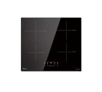 Midea Plaque à induction, 7400 W, avec 4 zones de cuisson, plaque de cuisson encastrable, en céramique, câblage, commande tactile, arrêt automatique, sécurité enfant