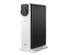 Midea Radiateur Bain d'Huile 2300W, 11 Ailettes, Commande Rotative, Blanc | Thermostat Réglable 5-35°C, 3 Niveaux de Puissance, Anti-Basculement, Anti-Surchauffe, Silencieux, Pour Bureau et Maison