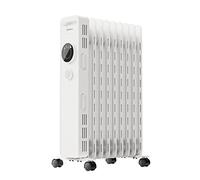 Midea Radiateur Electrique 2000W,Chauffage d'appoint Salle de Bain Portable,Thermostat Réglable, 9 éléments, 3 Modes, Écran LED,Télécommande, Anti-renversement, Protection contre Surchauffe et Le Gel