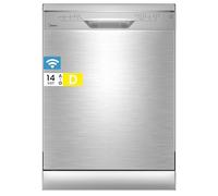 Midea SF 3.60N PRO Lave-vaisselle 60 cm Autonome et encastrable Argent | 14 couverts, Wi-Fi, 47 dB, demi-charge, présélection du temps de démarrage, AquaStop, 6 programmes, lave-vaisselle avec