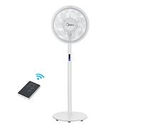 Midea Ventilateur sur pied S8 silencieux avec télécommande, 7 pales de rotor, turbo, minuterie 8 heures, 8 vitesses, fonction oscillation 85°, 38 dB Ventilateur silencieux Blanc