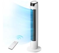 Midea Ventilateurs colonne avec télécommande,110 cm,Oscillant 60°,6 Vitesses,3 Ventilations,Minuterie 12 Heures Blanc,FZ10-16AR