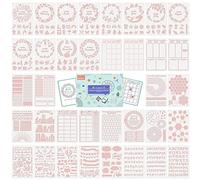 Midenco Lot de 36 pochoirs pour bullet journal - Kit d'accessoires pour journal intime - Pochoirs de calendrier