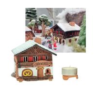 Midene A268SN Maison d'hiver en céramique pour bougie chauffe-plat Décoration d'intérieur Maison miniature La boulangerie en Bavière Édition d'hiver