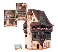 Midene B245AR Photophore en céramique en forme de maison de Colmar 17 cm