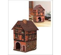 Midene C375AR Maison lumineuse en céramique Arôme fait main Miniature artistique Maison historique à Riquewihr, Alsace, France