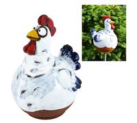 Midene Decoration Jardin Exterieur Statue en Céramique - Deco Extérieur - Figurines pour Jardin - Faite à la Main, Résistant au Gel, Cadeau Unique pour Les jardiniers - Poulet