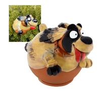 Midene Decoration Jardin Exterieur Statue en Céramique - Deco Extérieur - Figurines pour Jardin - Faite à la Main, Résistant au Gel, Cadeau Unique pour Les jardiniers - Chien Chanceux