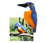 Midene Decoration Jardin Exterieur Statue en Céramique - Deco Extérieur - Figurines pour Jardin - Faite à la Main, Résistant au Gel, Cadeau Unique pour Les jardiniers - d'oiseau Martin-pêcheur