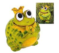 Midene Decoration Jardin Exterieur Statue en Céramique - Deco Extérieur - Figurines pour Jardin - Faite à la Main, Résistant au Gel, Cadeau Unique pour Les jardiniers - Roi Grenouille