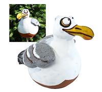 Midene Decoration Jardin Exterieur Statue en Céramique - Deco Extérieur - Figurines pour Jardin - Faite à la Main, Résistant au Gel, Cadeau Unique pour Les jardiniers - Piquet de pelouse de Mouette