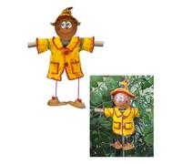 Midene Decoration Jardin Exterieur Statue en Céramique - Deco Extérieur - Figurines pour Jardin - Faite à la Main, Résistant au Gel, Cadeau Unique pour Les jardiniers - Épouvantail Jaune