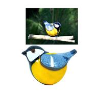 Midene Decoration Jardin Exterieur Statue en Céramique - Deco Extérieur - Figurines pour Jardin - Faite à la Main, Résistant au Gel, Cadeau Unique pour Les jardiniers - Mésange Bleue/mésange