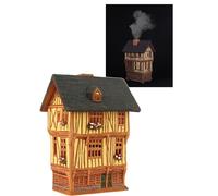 Midene Porte-encens en céramique en forme de cône - Décoration de pièce fabriquée à la main - Miniature de collection ancienne maison à bois à Rouen, France R300