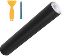 MIDERDO Rouleau de film vinyle noir mat pour voiture, 300 cm, autocollant en vinyle avec raclettes