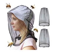 Midge Head Net, 2 filets de protection contre les insectes, insectes, mouchoirs, moustiquaire, filet en nylon, protection du visage, contre les insectes, filet de camping