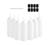 midgreyeye 7 Pcs Pipette Cuisine 360ml/12oz Contenance Totale 2520 ml Bouteille Sauce,Recipient Sauce, Bouteille Vinaigrette,Squeeze Bottle, Flacon Plastique