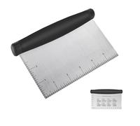 Midgreyeye corne patisserie, grattoir à pâte en acier inoxydable avec échelle de mesure, plastique coupe pate, pizza, Spatule à pâte - Spatule de cuisine (15 * 10cm)