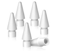 Midhaad Lot de 6 embouts de rechange pour Apple Pencil 1ère et 2ème génération, sans usure, pointe fine, contrôle précis pour iPad Pro/Air/Mini, blanc