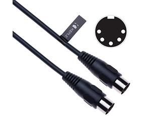 Midi Câble DIN 5 Broches Fiche mâle Connecteur Fil Cordon pour Midi Interface, Clavier Maitre Synthétiseur, Sampler, Drum machine, Séquenceurs, Processeur d'effets, Échantillonneurs, Pad musique 2m
