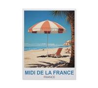 Midi De La France Vintage Travel Poster，Puzzle 1500 Pieces Wood Puzzle Adult Children's Educational Toy Family Decompression Game（57x87cm）-BT29