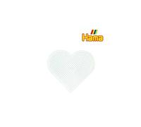 Hama Plaque cœur Midi pour perles 5 mm - Support création enfants dès 5 ans - Blanche