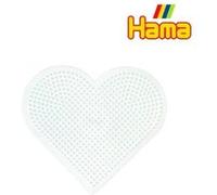 Hama Plaque cœur Midi pour perles 5 mm - Support création enfants dès 5 ans - Blanche