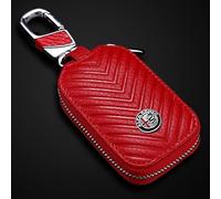 MidiLi Sac à Clés de Voiture Etuis Porte-clés pour Alfa Romeo 159,étui à Clés de Voiture de Haute Qualité Étui à Clés de Voiture Portable avec Fermeture Éclair,Red