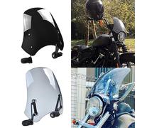 Midimttop Pare-Brise de Moto Universel Har-Ley FXST Softail/FXSTB Night Train FXDC Wide Glide/FXSB Breakout/FXDL Low Rider Protecteur Coupe-Vent Flyscreen Carénage Avant (Fumée Grise)
