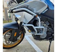 Midimttop Repose-Pieds d'autoroute de Moteur de Moto en Acier, Barre de Protection de Moteur de Moto, Argent, Convient Compatible with 800MT 800 MT, Accessoires 2021 2022 2023 (Argent)