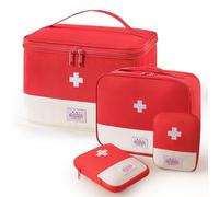 Midingcha Boite Pharmacie de 4 Médicaments Rangement, Trousse de Sécours Vide avec Compartiments, Boîte à Pharmacie pour Maison, Bureau et Voyage