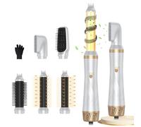 MidingChai Airbrush 5 en 1 Air Styler, Automatique Hair Thermal Airstyler, Multifonction Seche Cheveux Boucleur, Démonté Boucleur Soufflant pour Sécher, Boucler, Lisser (Blanc/Doré)