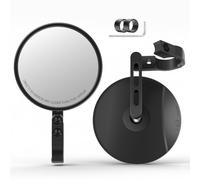 MIDINGCHAI Rétroviseur Moto Lot de 2, CNC Retro Moto avec E-Mark Homologué, Retroviseur Velo Rotatifs à 360°, Retroviseur Embout de Guidon pour Moto, Scooter, ATV, Ebike, Velo